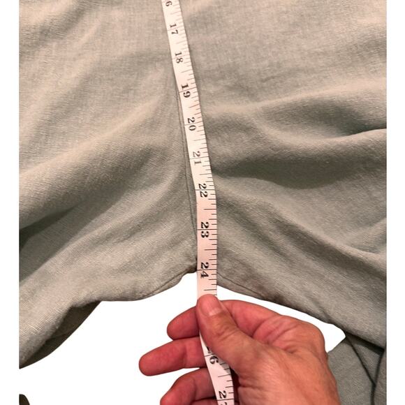 MSK Linen Blend Cropped Wide Leg Jumpsuit Lagenlook Light Sage Green XL - Picture 5 of 9